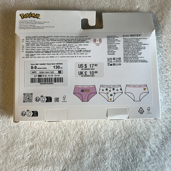 *New in Box* 3 pair of Pokemon underwear size 8-9 - Picture 4 of 5